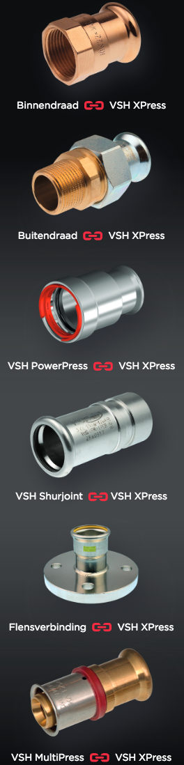 VSH XPress kunt u naadloos op andere VSH systemen aansluiten